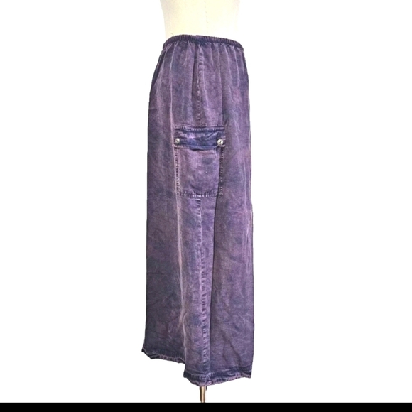 John Paul Richard Uniform  Purple Tie Dye Utility Tencel Y2K Medium Midi Skirt - Picture 3 of 12